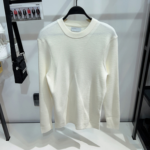白色圆领羊毛衫 男装 秋冬新款 男士 套头百搭套头毛衣002K 韩版