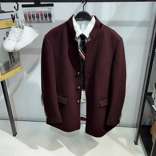 商场同款 立领外套07 轻奢高档男装 77羊毛 744 毛呢大衣 柜3990