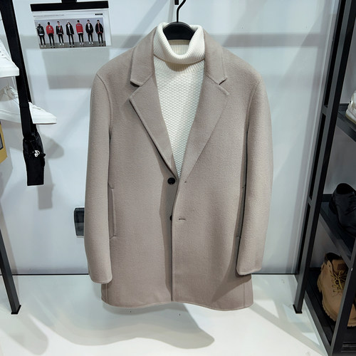 绵羊毛+山羊绒90羽绒内胆大衣