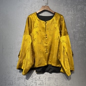 外套女高级感今年流行阔版 喜上眉梢提花蝙蝠袖 上衣 国风唐装 新中式