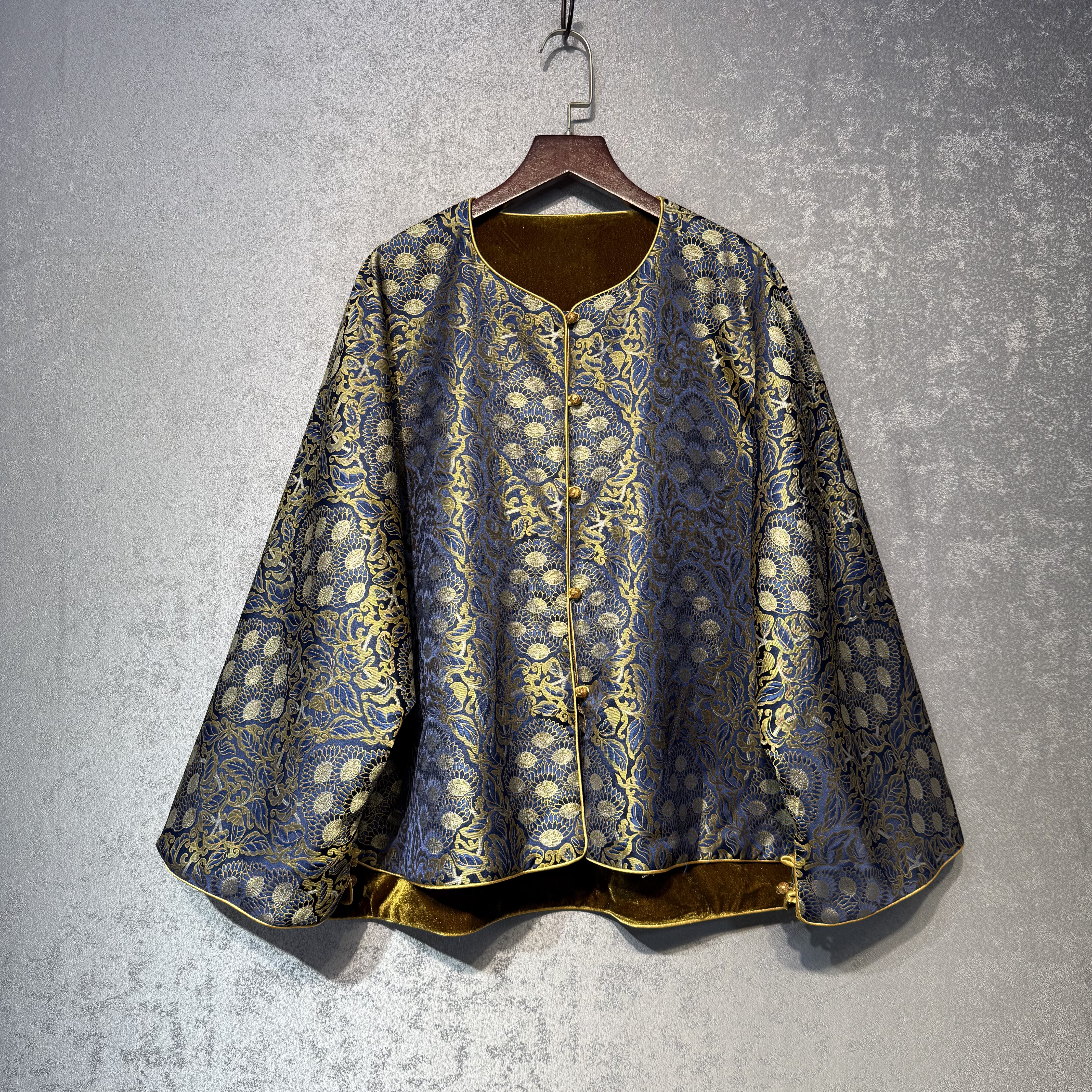 【九子菩提】2025秋冬新款汉服新中式双面宋锦国风上衣气质外套女