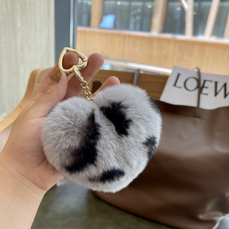 獭兔毛爱心毛球挂件个性可爱毛绒心形包包挂饰汽车钥匙扣配饰