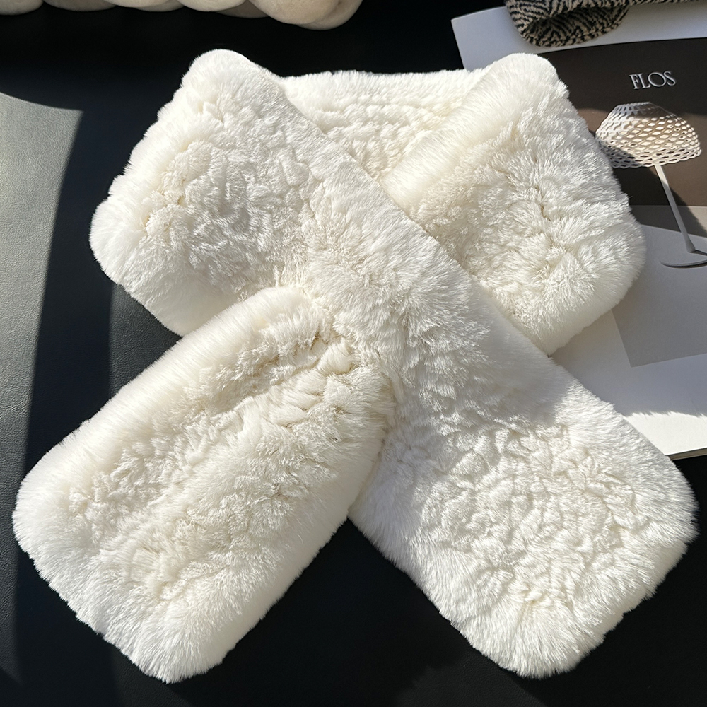 简约韩国真獭兔毛加厚保暖围脖