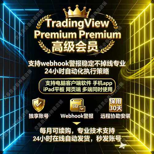 TradingView高级会员Premium账号支持webhook警报策略每月可续购