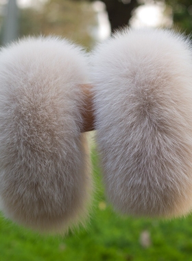 新款真狐狸毛皮草毛袖口一对狐狸毛袖筒套手腕套毛圈整皮袖口毛女