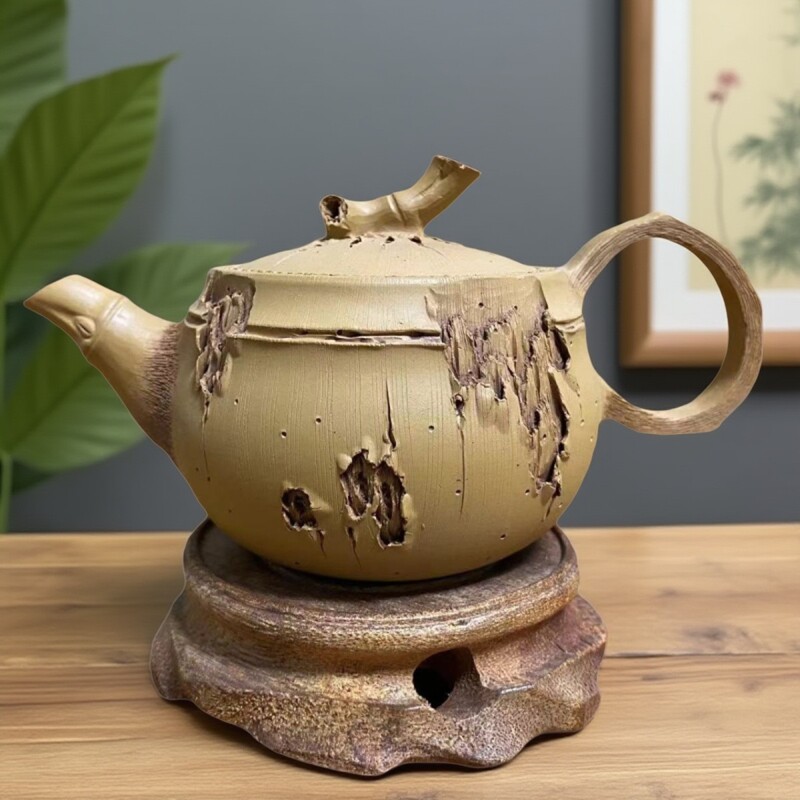 宜兴紫砂壶名家纯全手工原矿一厂老紫泥竹节家用大泡茶壶茶具套装