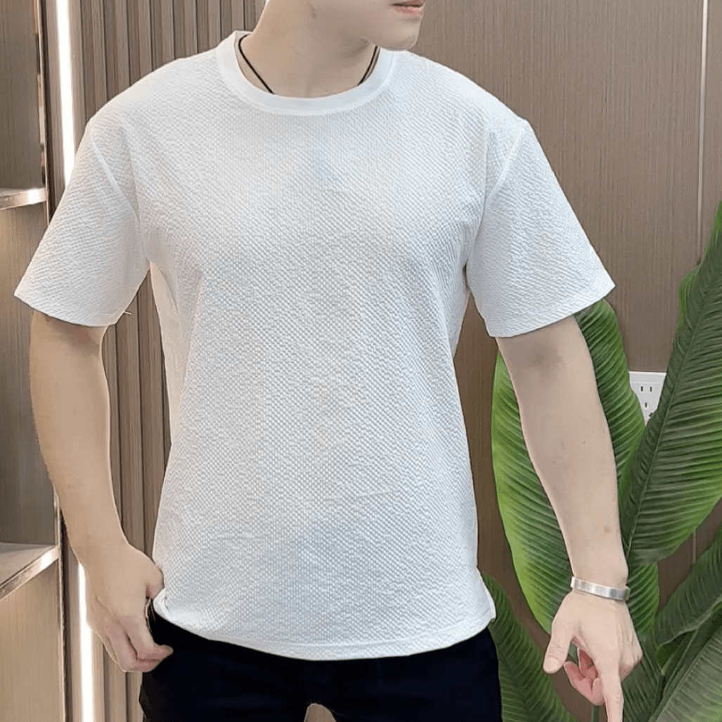 圆领高级肌理感半袖时尚夏季男士