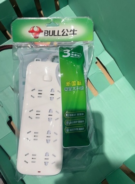 公牛GN-S1080排插家用插线板3米线长10A2500W多插孔