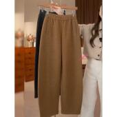 高腰显瘦气质九分裤 舒羽绒加绒加厚羊毛气球弯刀裤 女2025秋冬新款