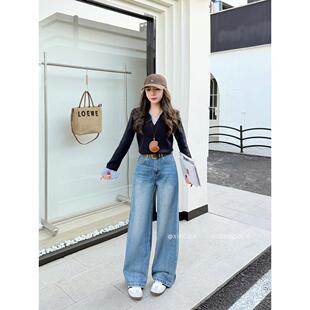 missrococo/洛可可小姐2026夏季新款窄版直筒阔腿裤小弯刀显腿长
