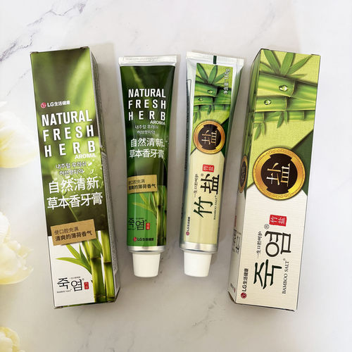 LG竹盐含氟美白去黄薄荷牙膏