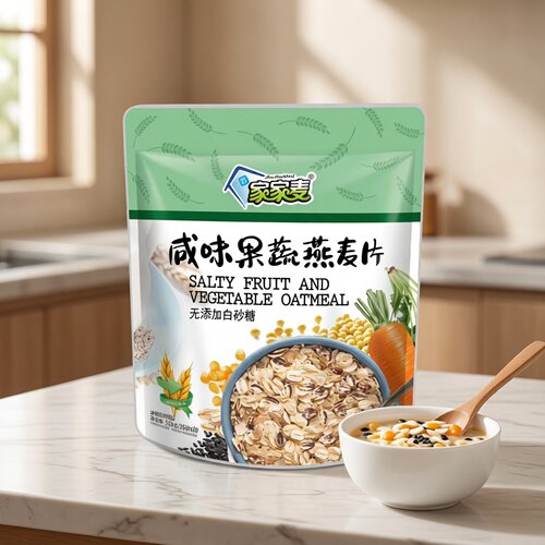 家家麦果蔬咸味即食燕麦片350g