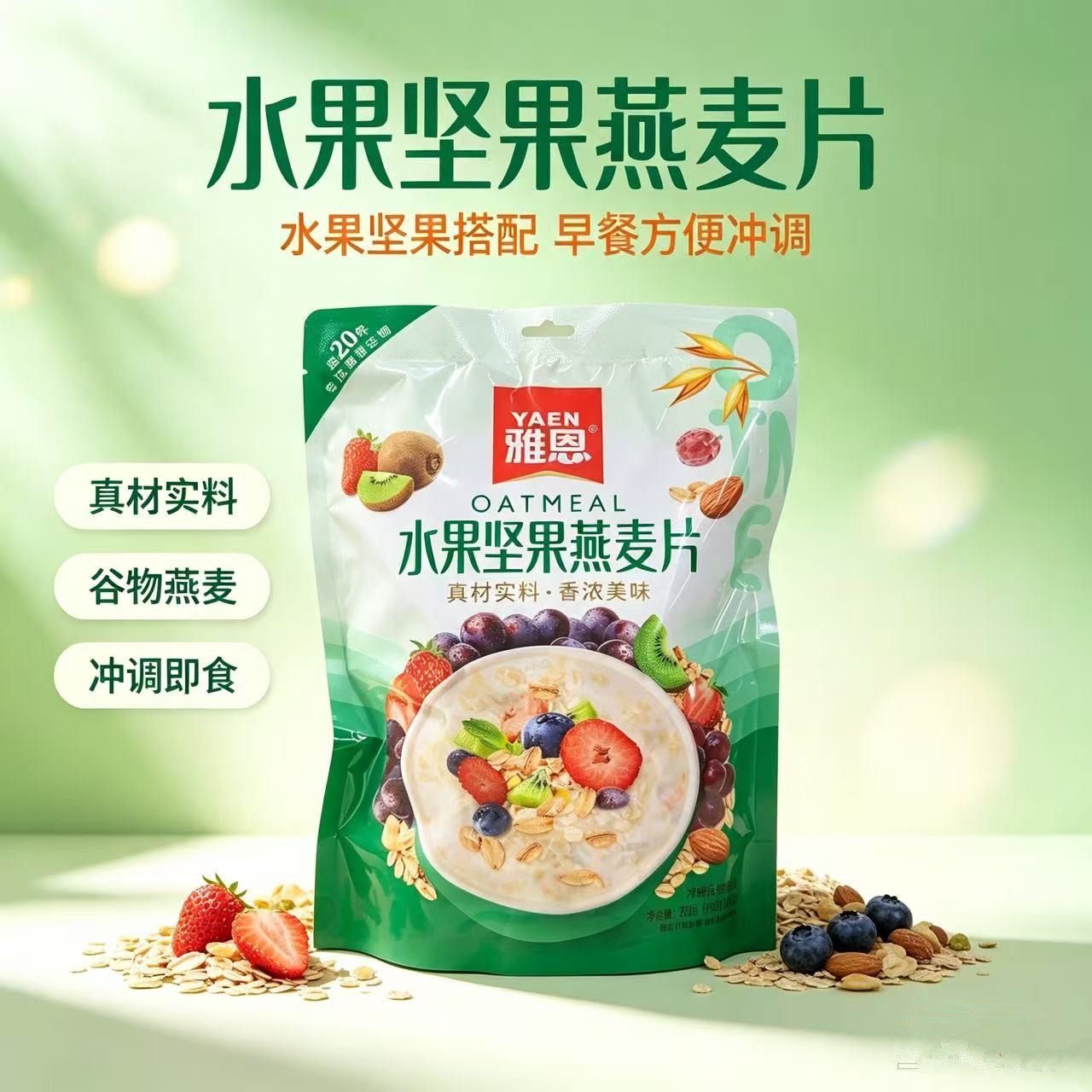 雅恩水果坚果燕麦片牛奶加钙