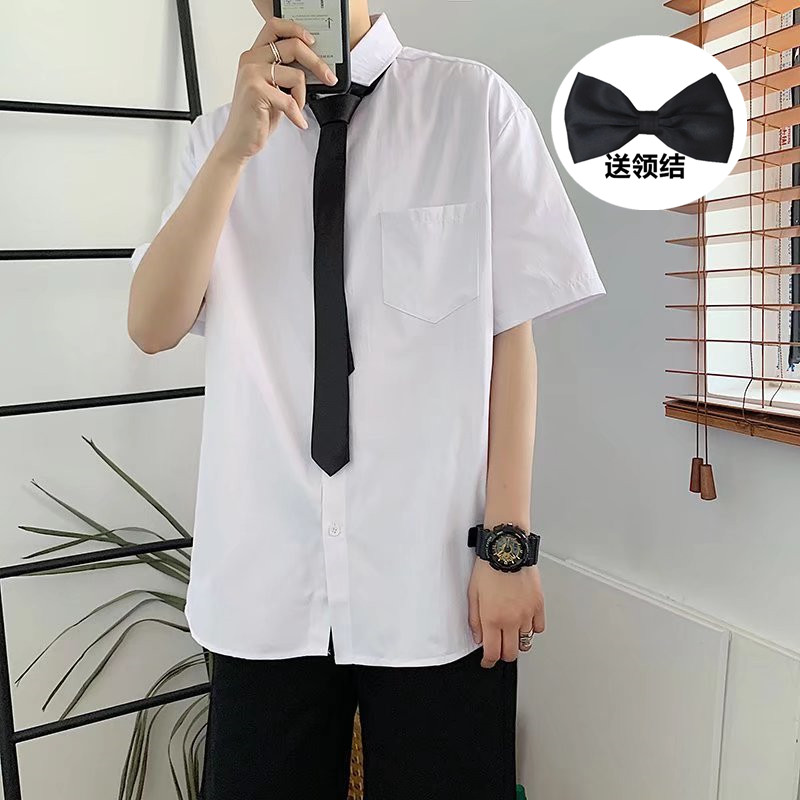 翻领短袖兄弟团半袖大码伴郎口袋