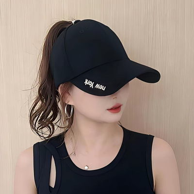 空顶宽檐显脸小防晒棒球帽女款
