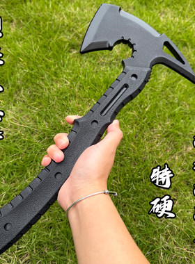 特硬塑胶兵工斧战斧高强度斧头短剑训练道具户外防身武器玩具刀剑