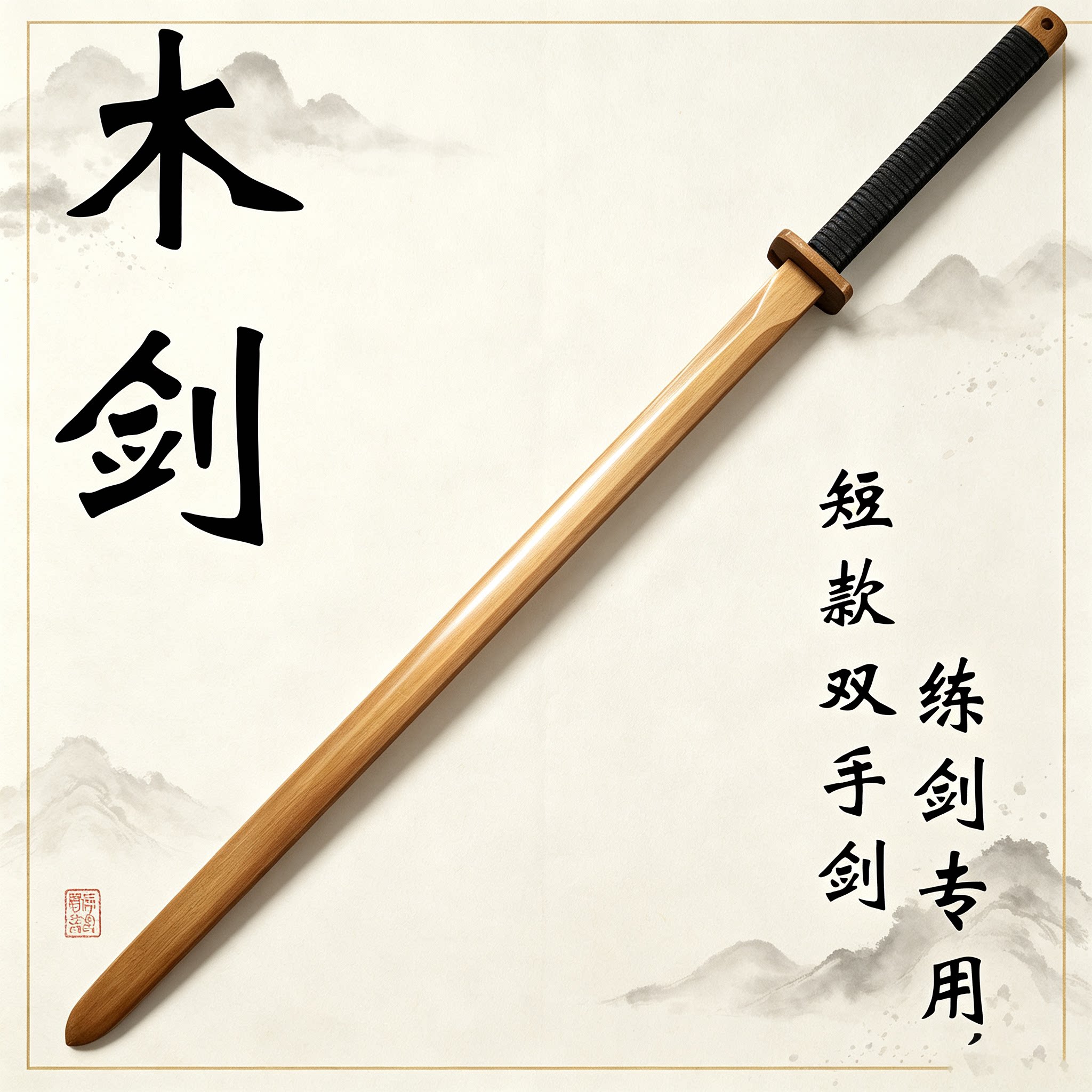创世纪古风太极练剑表演木剑