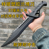 兰博刀塑胶仿真户外刀战术军刀耐玩高强度训练习对打橡胶刀未开刃