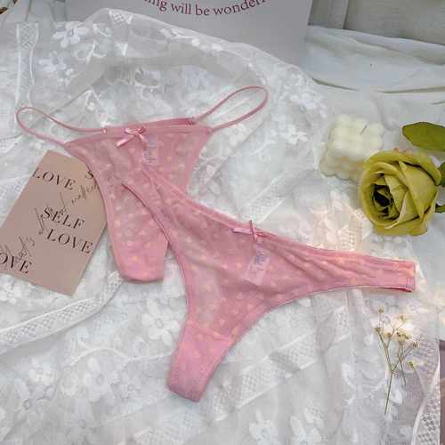 性感网纱诱惑大码爱心少女丁字裤