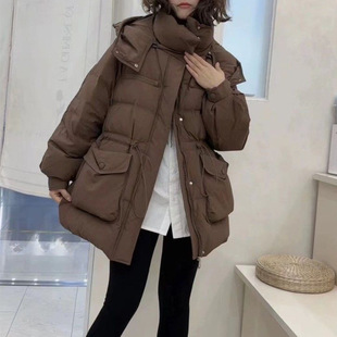 羽绒服女款冬季高级感鸭绒中长款女装高充绒量2025年冬季保暖宽松