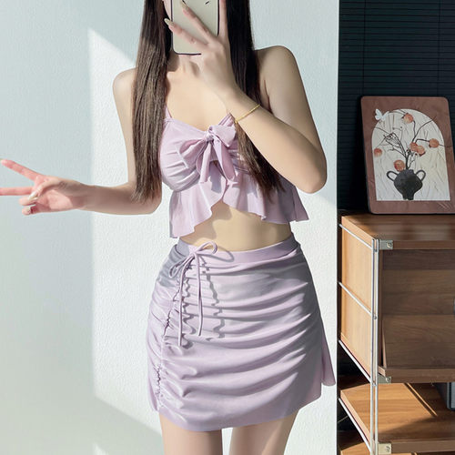 2026新款甜美游泳衣女分体比基尼bikini温泉度假辣妹三件套海岛服
