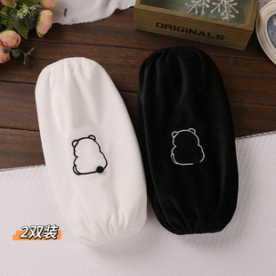 黑色袖套2023新款可爱套袖女款办公室工作护袖长款女孩防脏冬季白