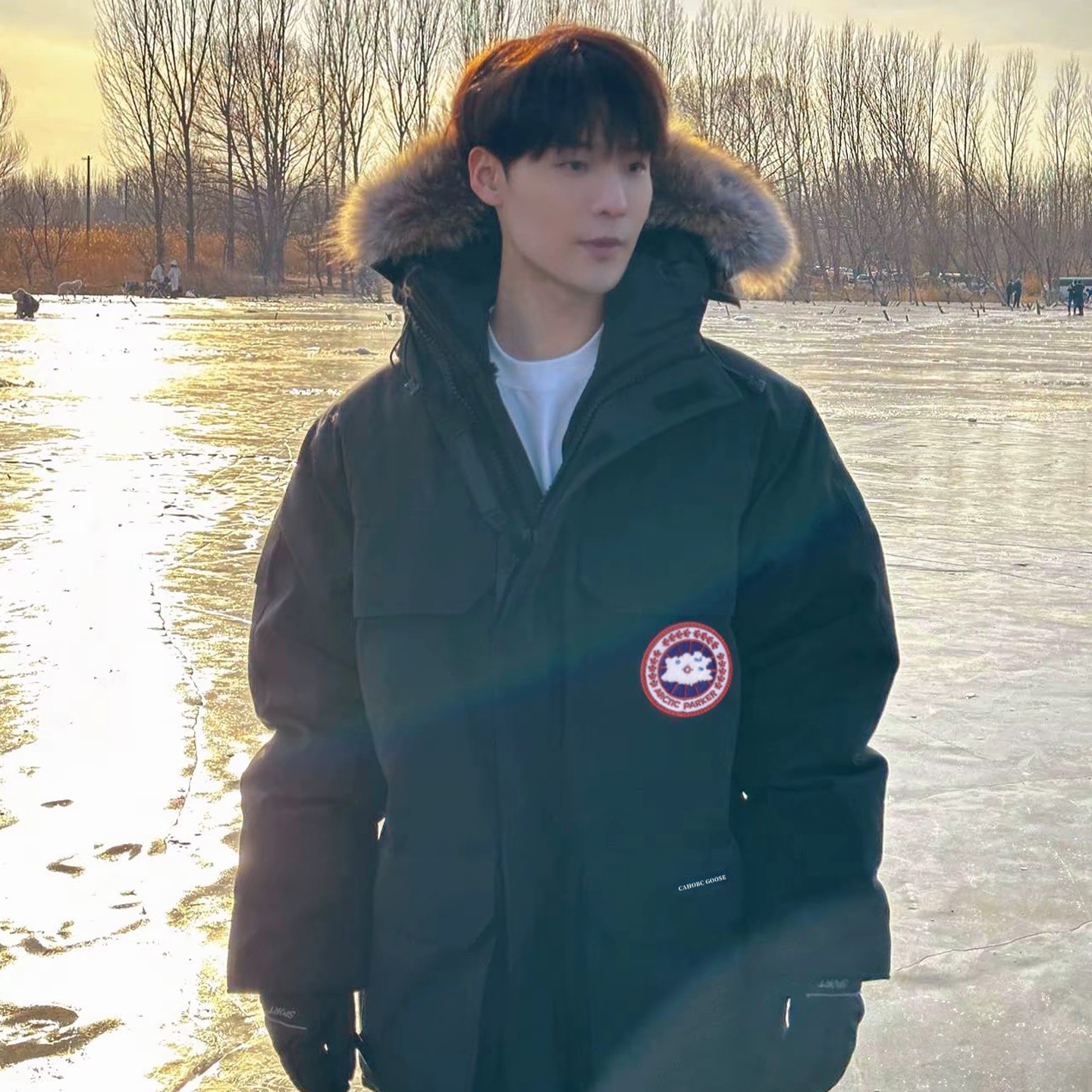 大鹅羽绒服08远征款2025冬季中长款保暖派克大衣情侣款加厚棉服女