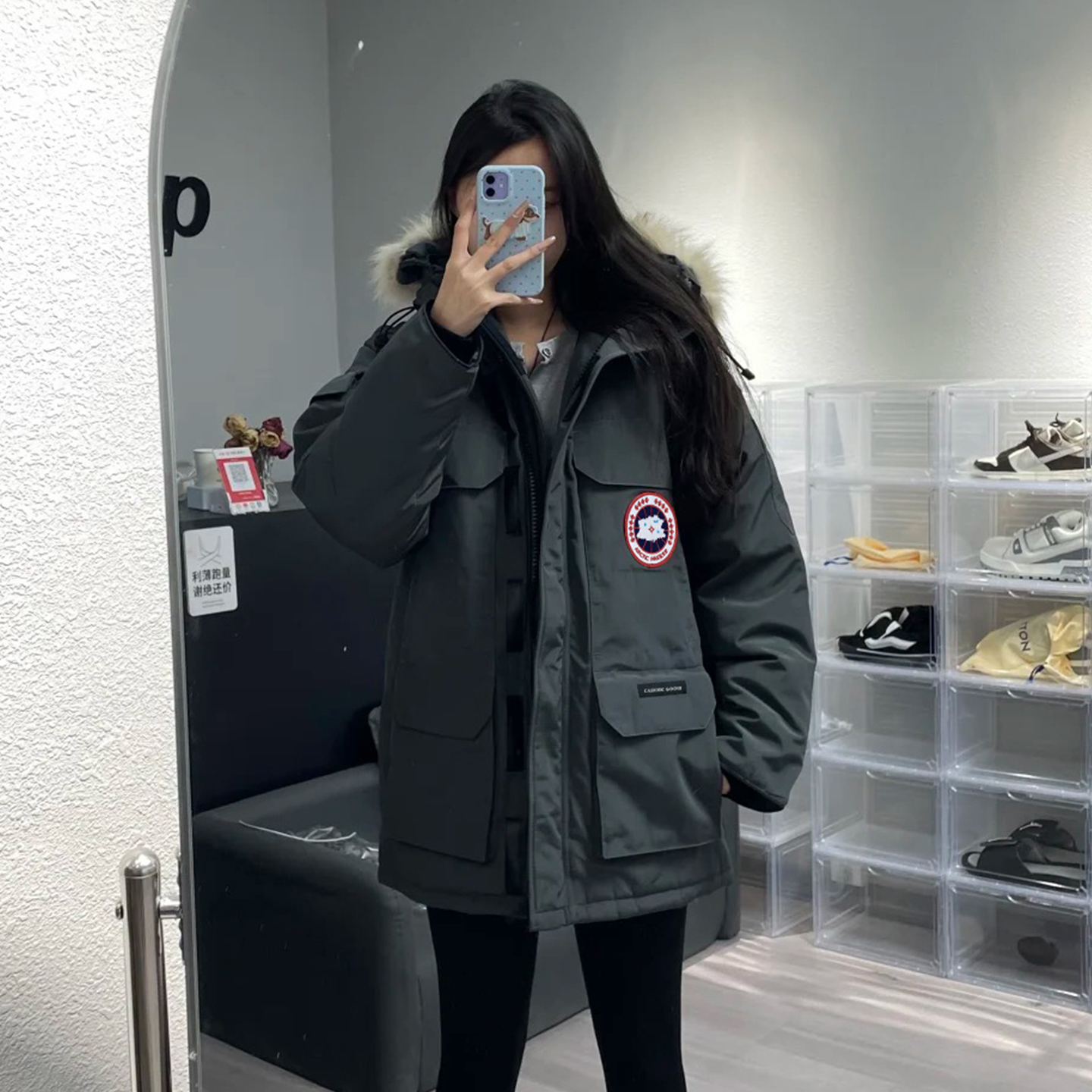 大鹅羽绒服男女款2025新款冬季东北中长款08远征派克服大衣外套潮