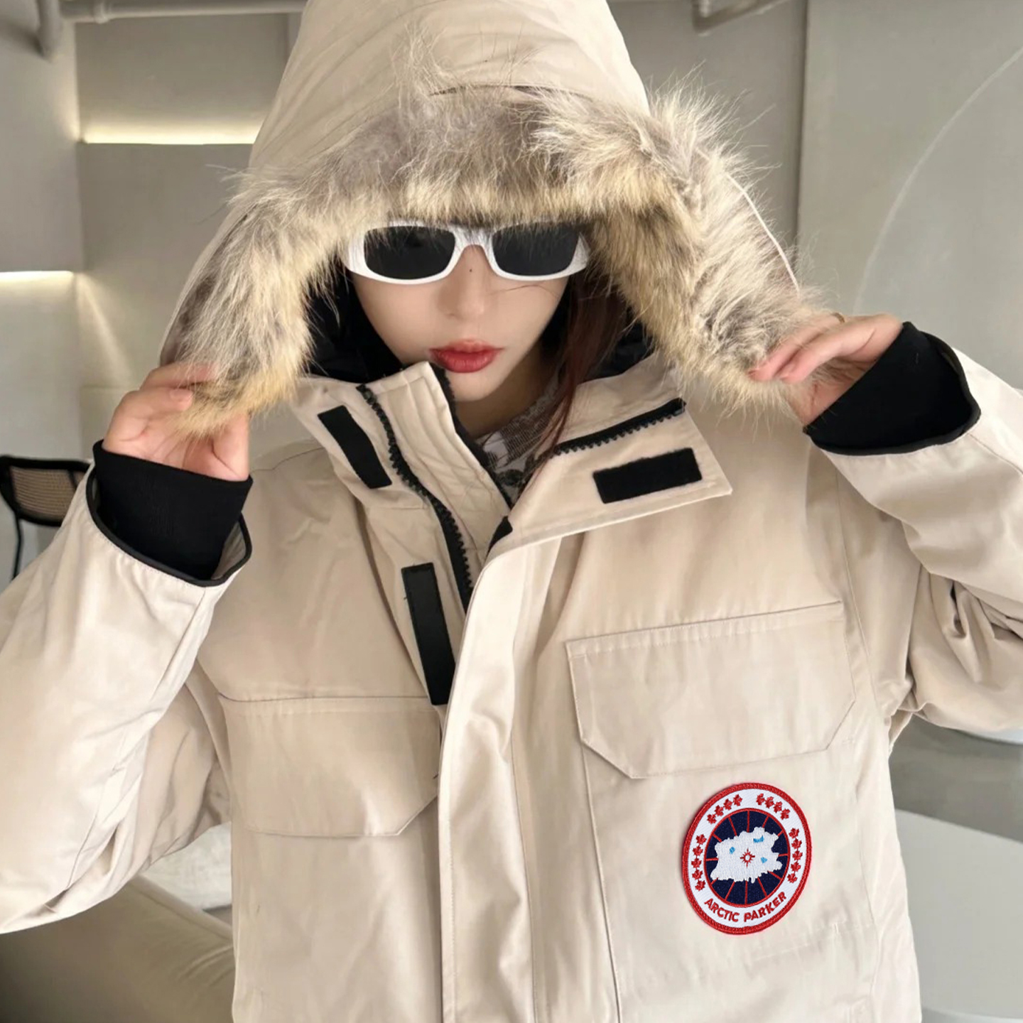 大鹅08远征中长款派克羽绒服女款冬季2025新款加绒加厚大衣外套男