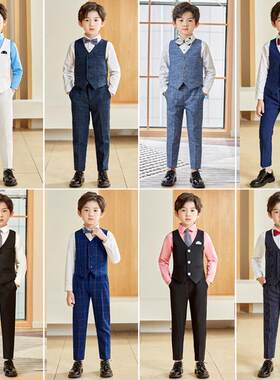 男童白色儿童西服套装