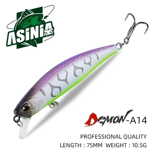 熊王ASINIA路亚饵AS-A14长度75mm10.5g短舌板三本钩翘嘴鳜鱼