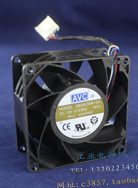 正品 AVC 8032 2B08038B12S 服务器风扇 双滚珠 12V 3.84A 四线