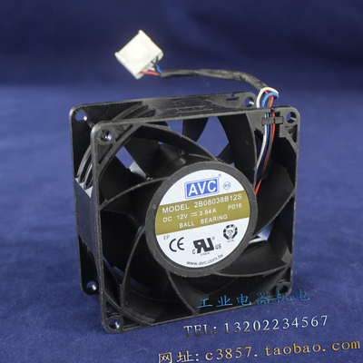 正品 AVC 8032 2B08038B12S 服务器风扇 双滚珠 12V 3.84A 四线