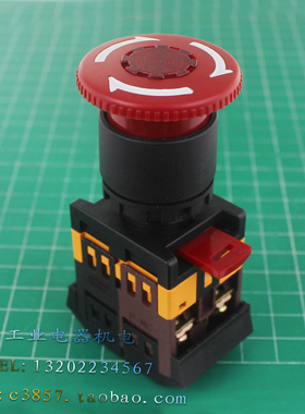 进口 正品 IEK ANE-22 带灯带锁按钮  蘑菇头 红色 22MM