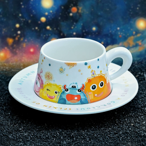 Монстр, изысканный комплект, кофейная керамическая элитная оригинальная чайная чашка, легкий роскошный стиль, подарок на день рождения