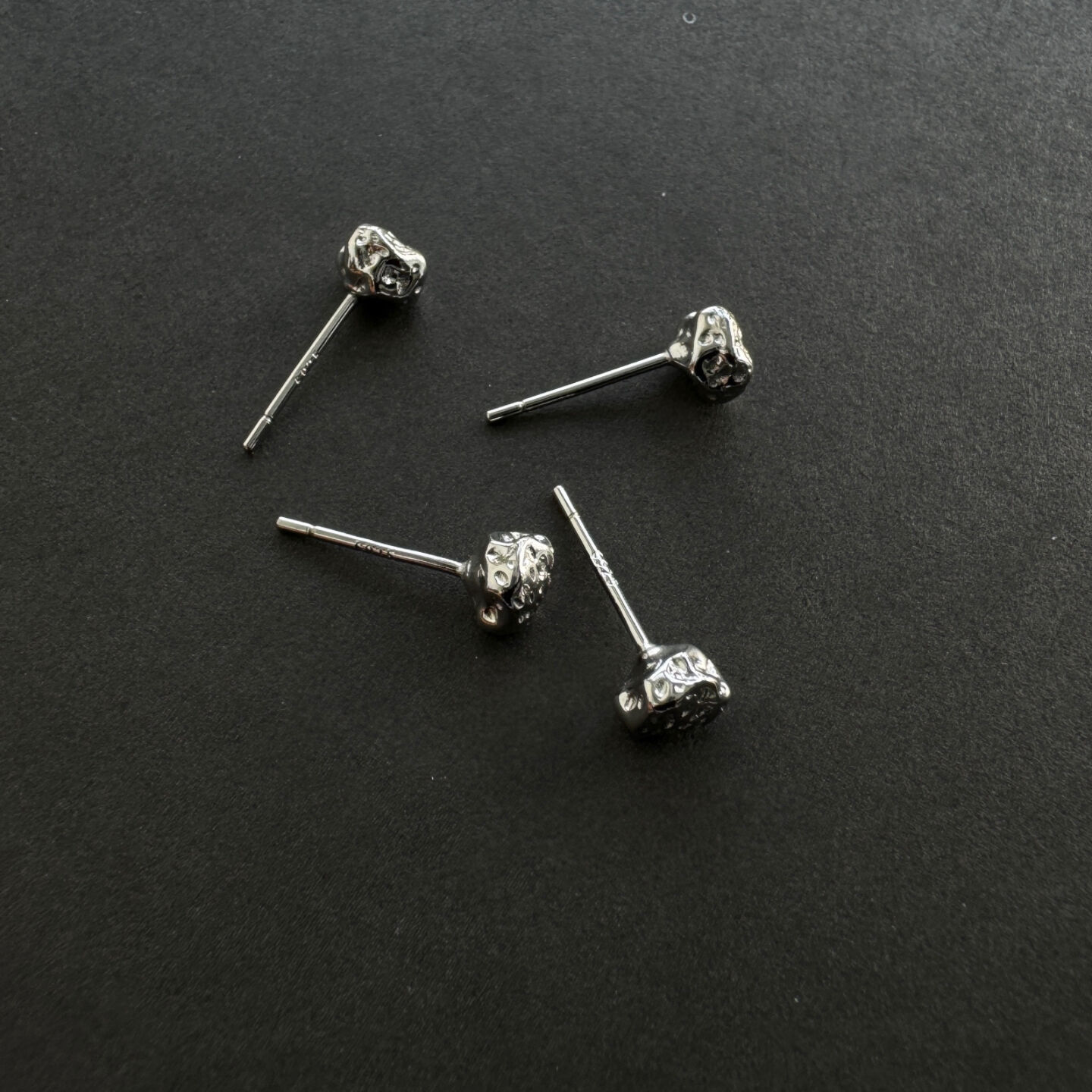 设计师款~实心熔岩礁石冷淡风耳钉 925纯银小巧个性耳饰耳环新品