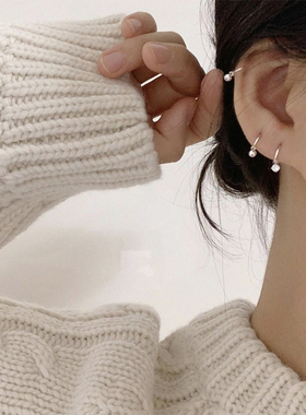 可可爱爱◆日常基础款小耳扣 925纯银短款迷你rook耳骨耳钉耳环