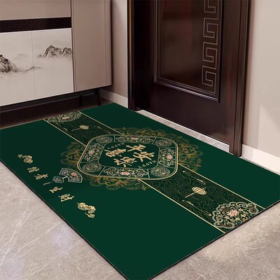 平安喜乐新中式入户门地垫防滑