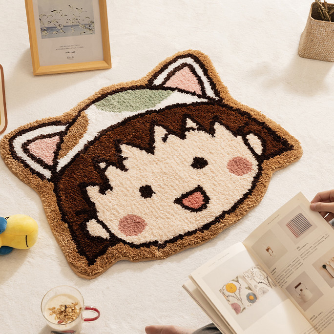 卡通地垫吸水卫生间厕所门垫进门口卧室地毯浴室防滑樱桃小丸子