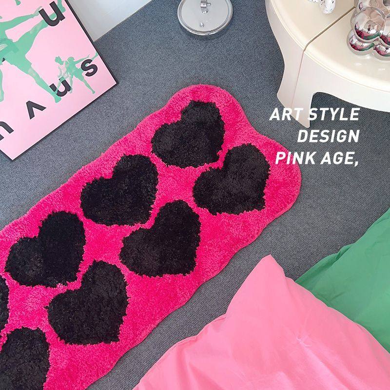 甜酷爱心客厅沙发茶几毯简约卧室仿羊绒床边地毯家用衣帽间镜前毯,居家布艺,地毯,淘宝优惠券,粉丝福利购,淘宝优惠卷