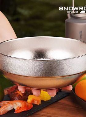 纯钛大面碗装菜碗点心碗特大容量1600ml结晶双层防烫高档饭碗成人