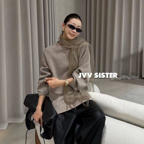 JVV十三行2026秋季新款松弛慵懒感宽松上衣百搭显瘦卫衣女潮72990