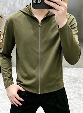 点击率男装专柜正品男士薄款春夏季连帽休闲百搭潮流夹克外套卫衣