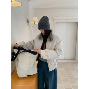 易恩欧inbyin座山雕毛绒立领皮草外套女秋冬新款拉链加厚保暖夹克