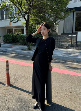 时简ACME  jin口面料极简老钱风正肩黑色外套女2026秋新上衣91781