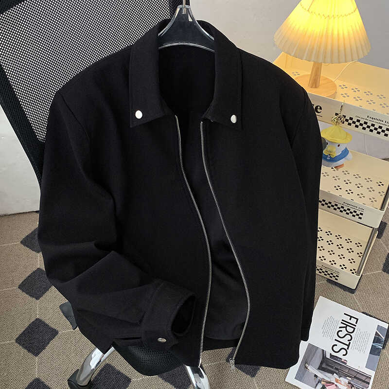 vibe风痞帅春秋款炸街上衣翻领