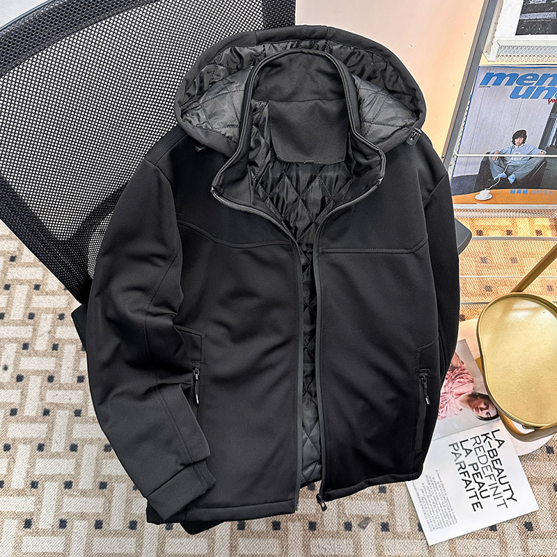 户外防风羽绒棉衣男女加绒保暖冬季连帽软壳冲锋工装棉袄夹克外套