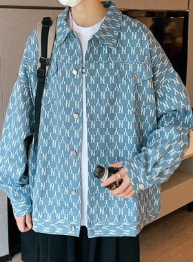 2024春秋季新款高级感衬衫外套男休闲bf韩版夹克宽松帅气潮流上衣