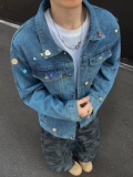 Трехмерная дизайнерская джинсовая куртка подходит для мужчин и женщин, тренд сезона, свободный крой