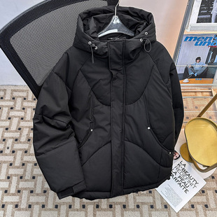 羽绒棉衣外套 解构分割加厚棉袄连帽棉服男女纯色保暖帽衫 冬季 美式